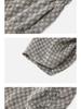 Retro Linen Plaid Pleated Casual Pants