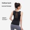 Juyitang Breathable Mesh Yoga Vest - Slimming, Backless, Summer Nude Feel