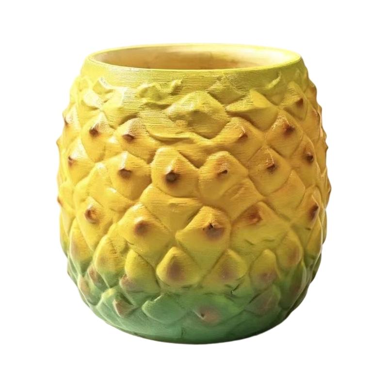 Harz-Ananas-Blumentopf mit Fruchttextur, Tischpflanzer für Mini-Grünpflanzen, Stifteaufbewahrung, Regaldekoration, Tischdekoration und Fensterbank-Akzent
