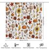 Fall Leaves Pumpkins Shower Curtain Decorative Bath Rug Set For Thanksgiving, Autumn Home Bathroom Decor White Color (180X240Cm)