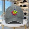 Rainbow Tie Dye Turtle Baseball Cap Washed Denim Adjustable Casual Outdoor Sun Hat