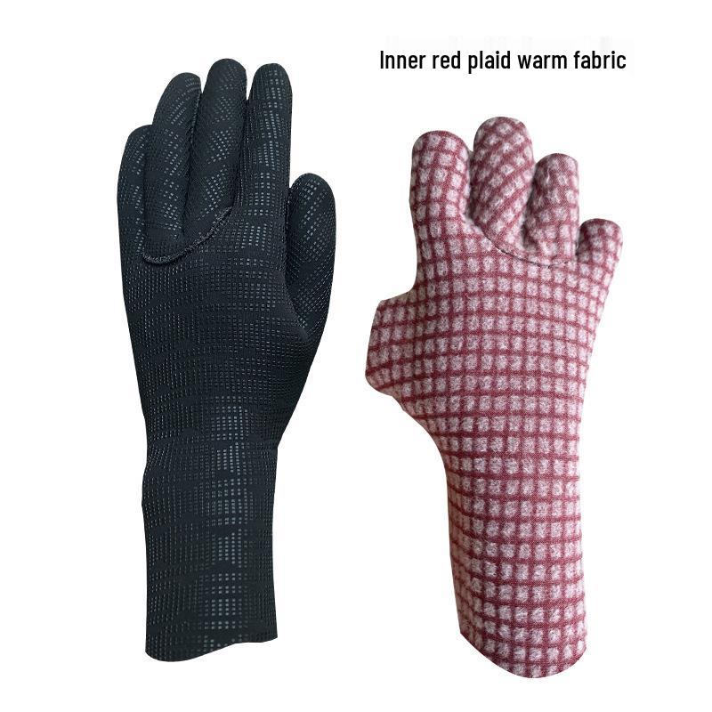 Super Elastic Neoprene Diving Gloves, 3-5mm, Wear-Resistant, Non-Slip, Cold-Proof, Warm Winter Swimming Snorkeling Gloves