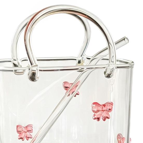 Handmade Glass Purse 550ml Borosilicate Glass Cup Tote Shape Cocktail And Iced Tea Glassware Small Bedside Table Vase