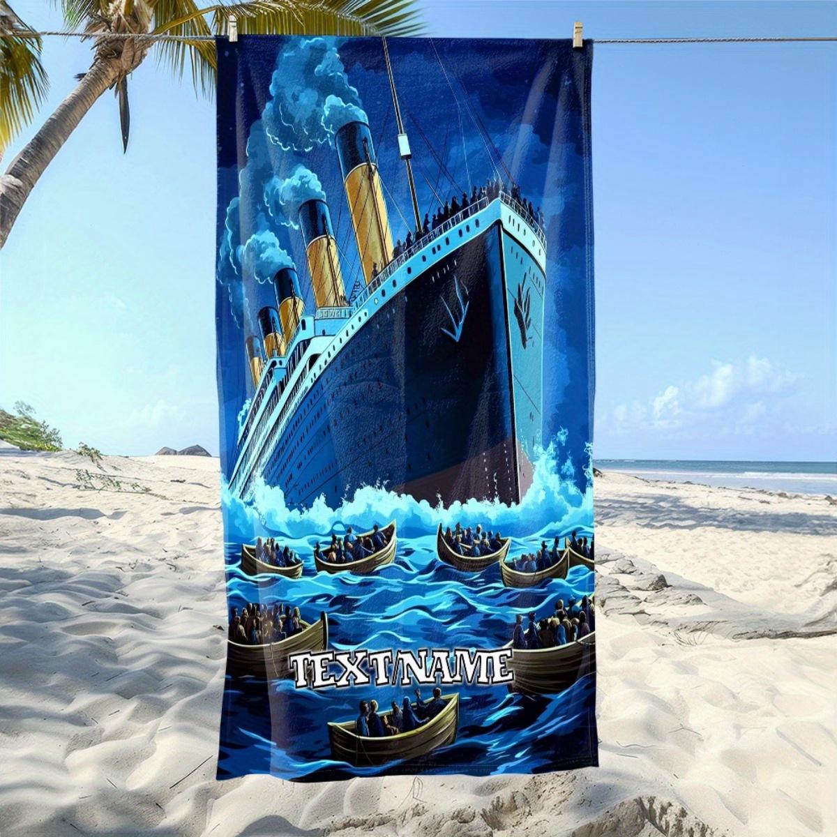 Textilien Custom Titanic Ship Beach Towel Personalized Name Boat Microfiber Bath Towel 160X80cm Soft Quick Dry Pool