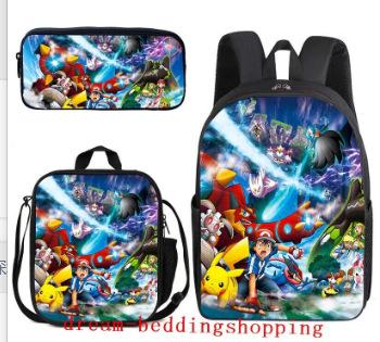 Football Schoolbag Three-Piece Backpack Pencil Bag Satchel Package Primary And Secondary School Students Schoolbag