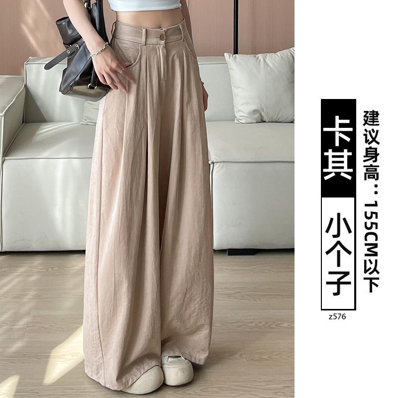 Suit pants children's autumn and winter new white velvet vertical straight-leg pants small corduroy wide-leg pants