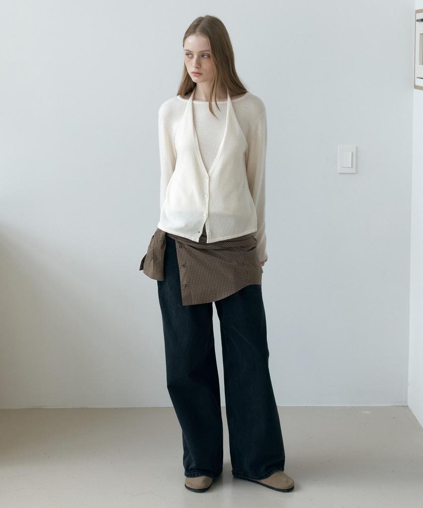 AHWE Halter Slit Knit_Ivory