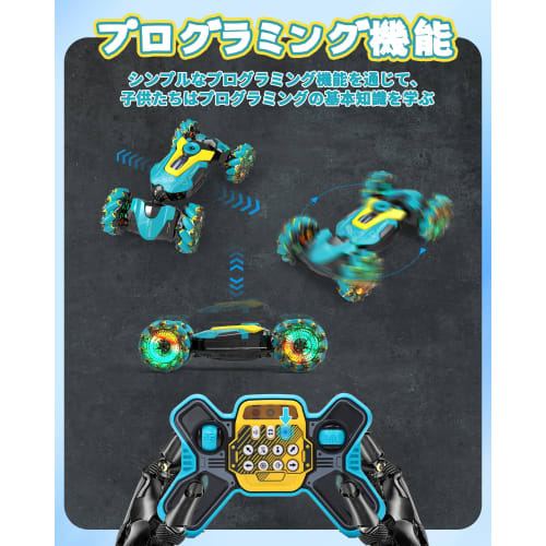 RC Car, Gesture Control Stunt Car for Kids, Off-Road, Double-Sided Driving, 360 Rotation, Four-Wheel Drive, Two Control Methods, 40-Minute Operation