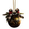 Christmas Bells Ornament Rustic Christmas Jingle Bell with Pine Needles Red Berries Plaid Bow Metal Sleigh Bell Farmhouse Xmas Tree Hanging Decor