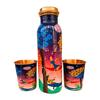 Tree Serenade Spring Night Harmony Artistic Copper Water Bottle Set | Handcrafted Tamba Bottle with 2 Glasses