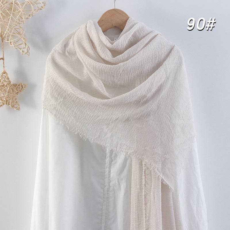Sciarpa da donna in cotone lino seta - Per tutte le stagioni, colore unito, versatile foulard per testa e parasole