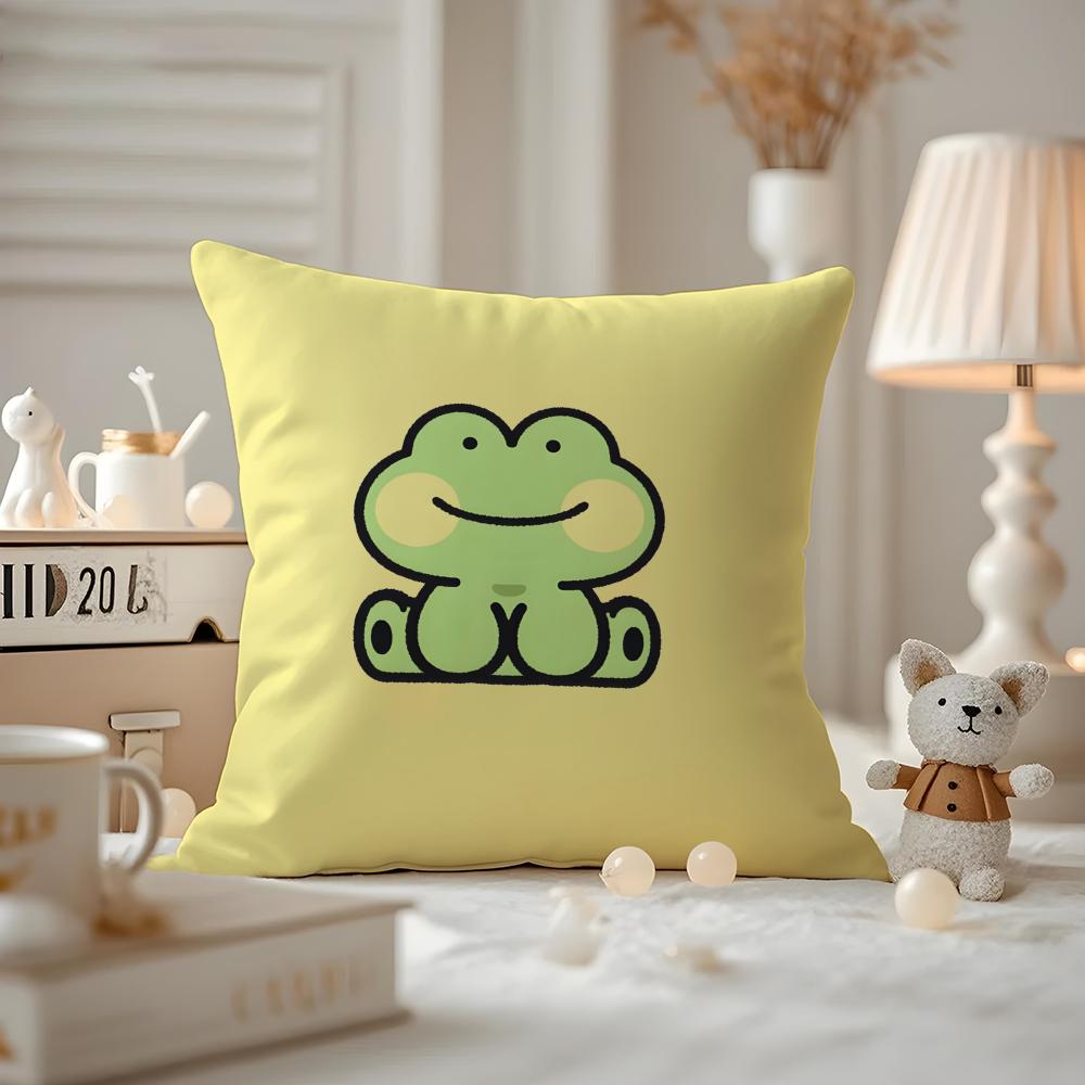 Cushion Cover Anti-dustmite Pillowcase Invisible Zipper Silky Short Plush Sofa Cushion Cover Cute Portrait