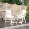 Vidaxl 3-Piece Garden Furniture Set, White, Polypropylene