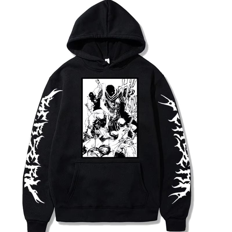 Japan Anime Berserk Harajuku Guts Manga Hoodies Sweatshirts Gothic Cartoon Streetwear Men Women Oversized Long Sleeve Hoodies
