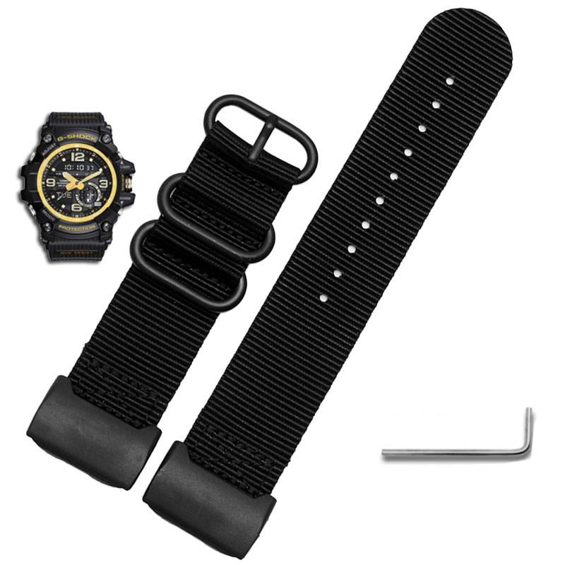 Nylonowy Pasek do Zegarka Dla Casio G-SHOCK Modyfikowany Mały Mud King GG-1000 GWG-100 GSG-100 Płócienny Pasek do Zegarka Czarny Khaki Bransoleta