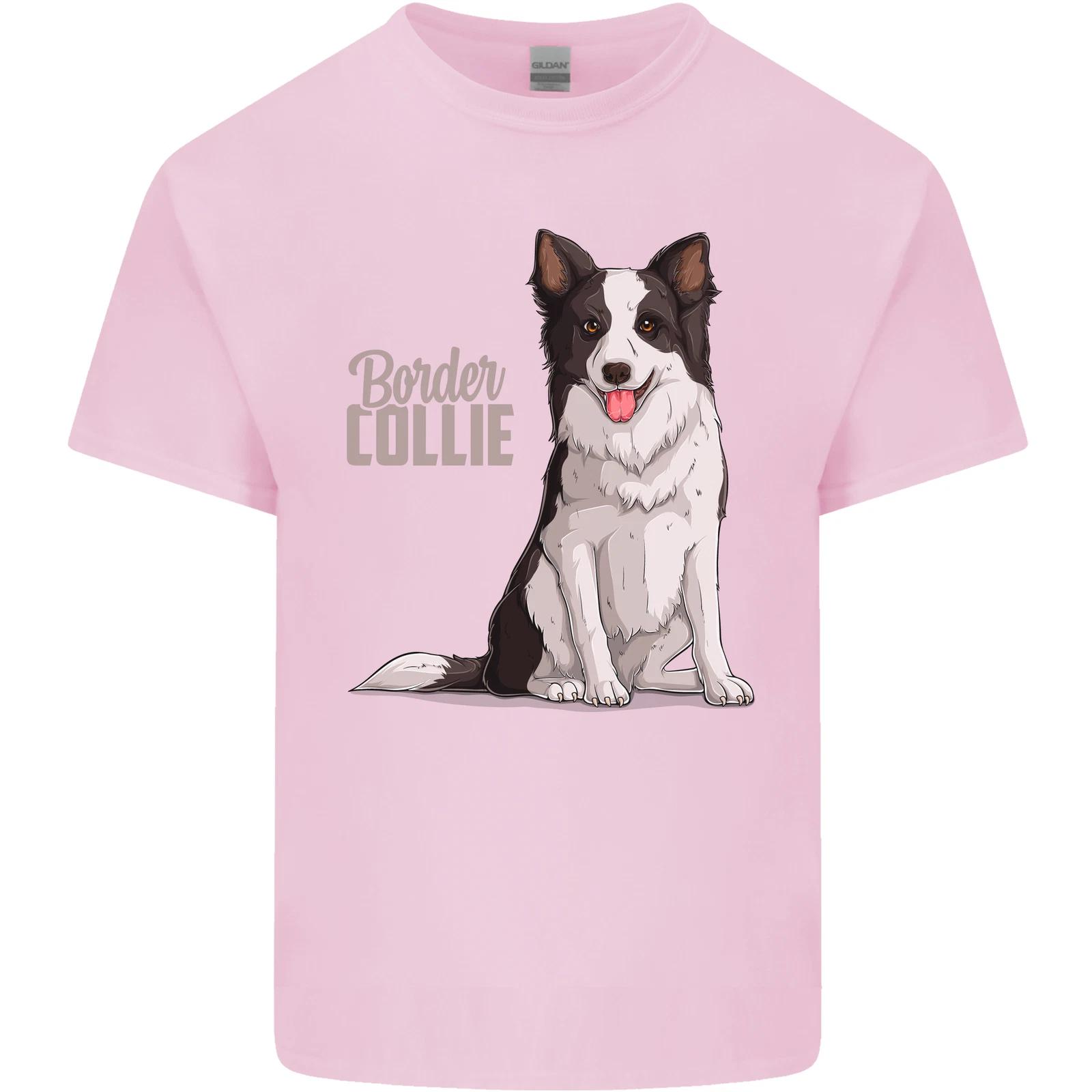 A Border Collie Dog Illustration Kids T-Shirt Childrens M