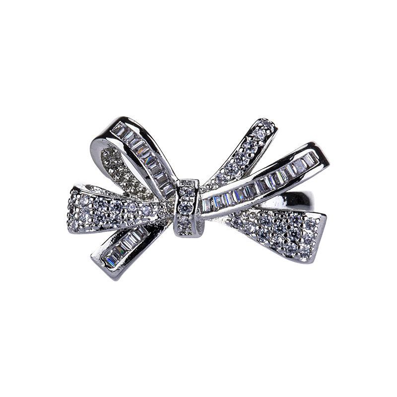 High-End Full Diamond Butterfly Ring, Female Tide Temperament Light Luxury Index Finger Ring Jewelry