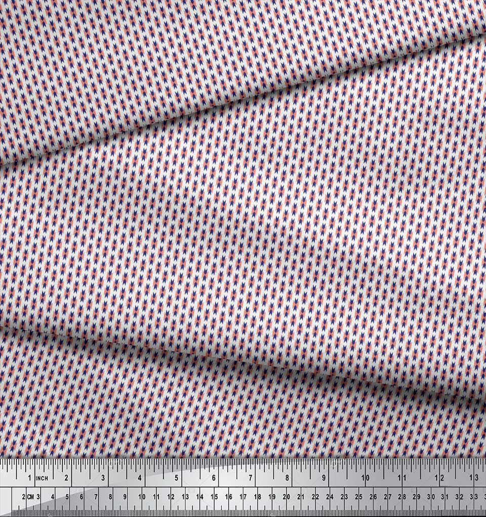 Soimoi Japan Crepe Satin Fabric Geometric Small Print Fabric by the metre 42 Inch