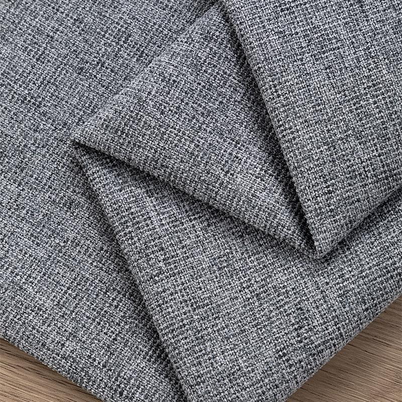 All-Polyester Solid Color Linen-Like Sofa Fabric with Soft Bag Process - Composite Flocking Fine Linen Canvas