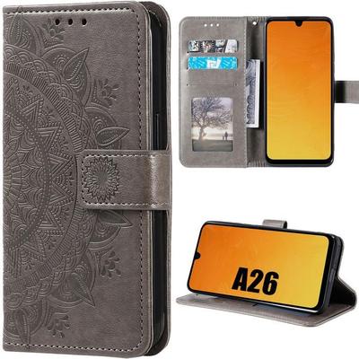 Coque pour Samsung Galaxy A26 5G - BOOLING - Cuir Synthétique Marron Motif Spirituel Oriental