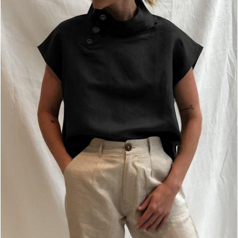 Summer Women's Short-Sleeved Shirt Button Casual Plus Size Loose Lapel Tops Women Casual Shirt Top