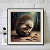 New Arrival 5D DIY Full Circle Diamond Painting "Hedgehog" Embroidery Cross Stitch Home Decor Gift