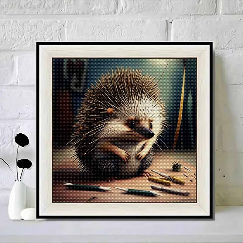 New Arrival 5D DIY Full Circle Diamond Painting "Hedgehog" Embroidery Cross Stitch Home Decor Gift