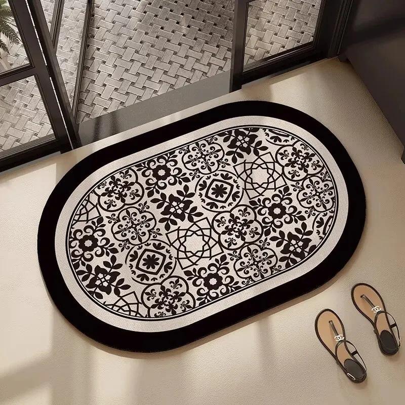 American Bathroom Carpet Cabinet Crystal Velvet Door Absorbent Mat Quick Dry Non-slip Mat Toilet Toilet Door Mat