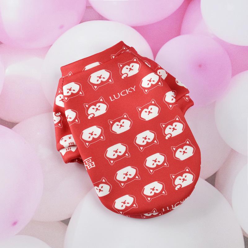 New Cute Cartoon Print Fleece Lined Warm Clothes for Small Dogs and Cats