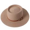 New Sun Hat Concave Convex Top Straw Hat Women's Spring and Summer Beach Hat Sun Hat Flat Brim Jazz Hat Belt