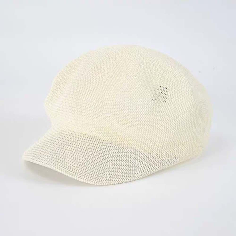 

Girl Straw Retro All-match Painter Cap Korean Style Octagonal Hat Navy Hat Women Mesh Berets белый