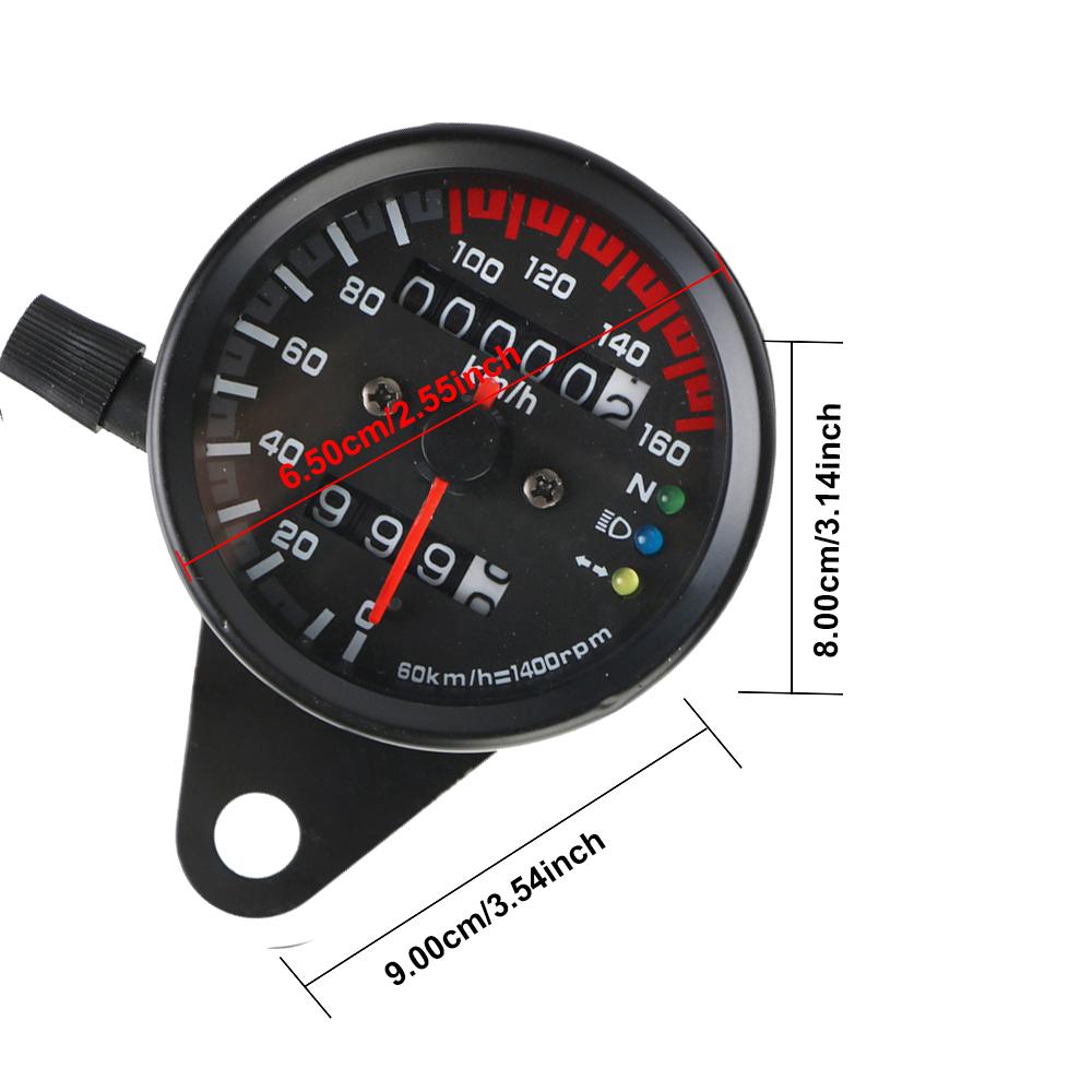 For Cafe Racer Motorbike Motorcycle Speedometer Odometer Gauge with LED Signal Light Universal 12V Backlight Indicator