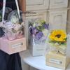 Clear PVC Tote Bag for Fresh Flower Arrangements - Rose Bouquet Gift Box Packaging