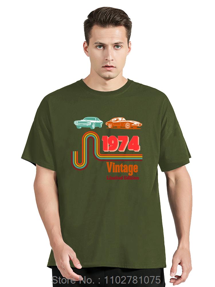 Born In Vintage 1974 Oversized T-shirt Limited Edition Cassette Men Clothing Vintage Cotton Tshirt Funny Tees Fitness T Shirt