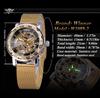 Forsining Winner Retro Manual Skeleton Watch Diamond Carving Flower Craft Men Gold Classic Roman Numerals