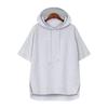 Korean-Style Solid Color Hooded T-Shirt: Simple Summer Drawstring Short Sleeve Loose Fit, for Women, Campus Casual, 200 Jin Size.