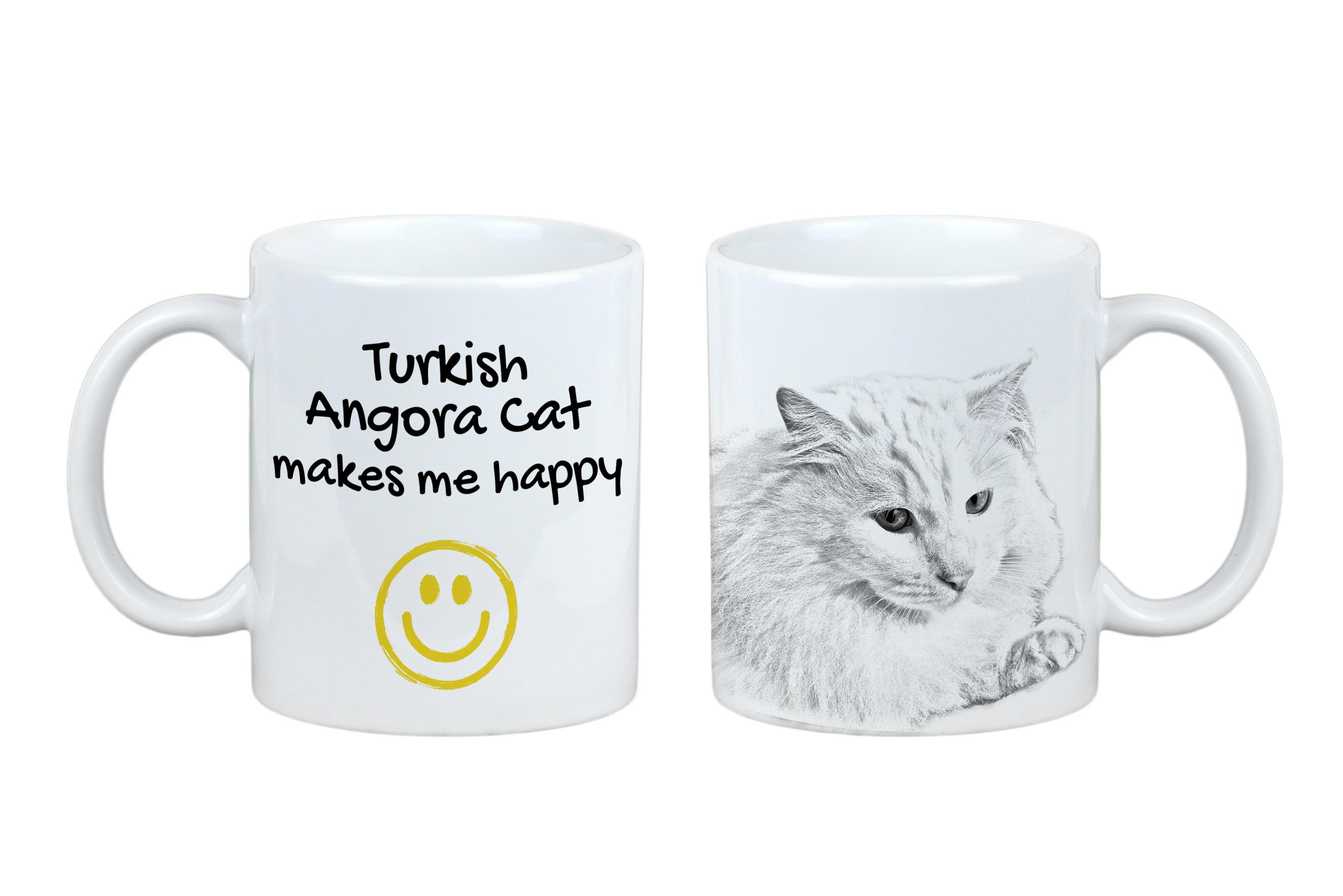 

Turkish Angora - cat mug, cheerful mug for a dog lover, personalized gift from the Art-Dog brand білий