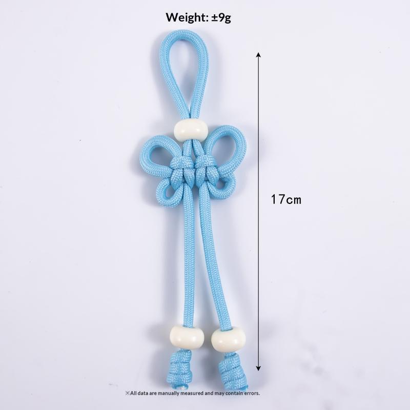 Diy Bag Charm Handmade Butterfly Braided Rope Keychain  Bag Pendant Jewelry Diy Colorful Handbag Hanging Dec Key Holder