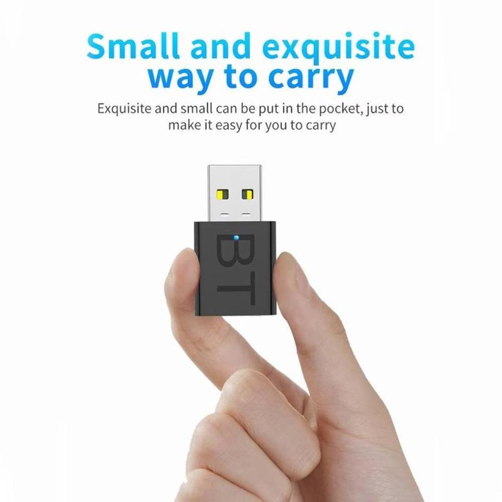 2 In1 USB Bluetooth5.0 Transmitter Receiver Wireless Car Adapter Audio AUX Adapter Bluetooth Ha F2F9
