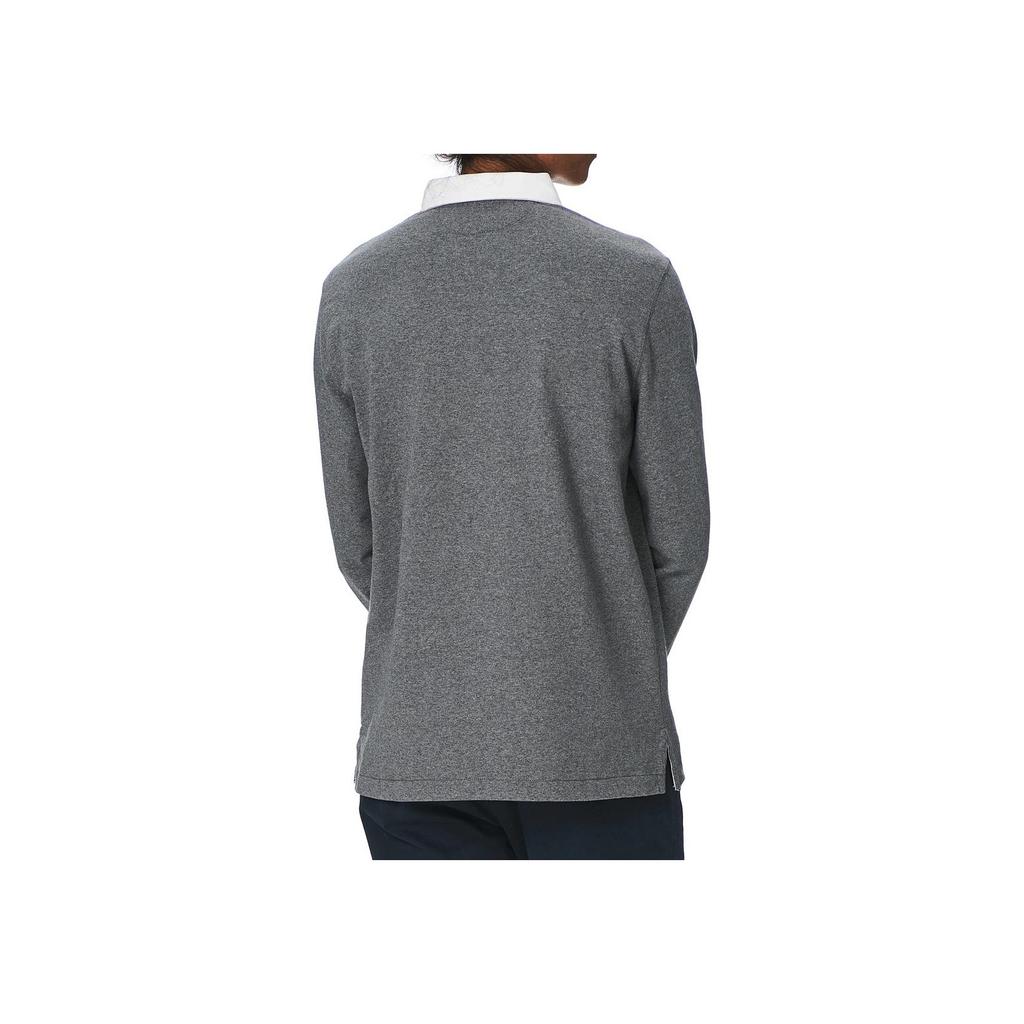 Polo Ralph Lauren FW23 Classic Fit Pony Logo Embroidered Fleece Collar Long Sleeve Polo Shirt Men tops Gray 710696487-002