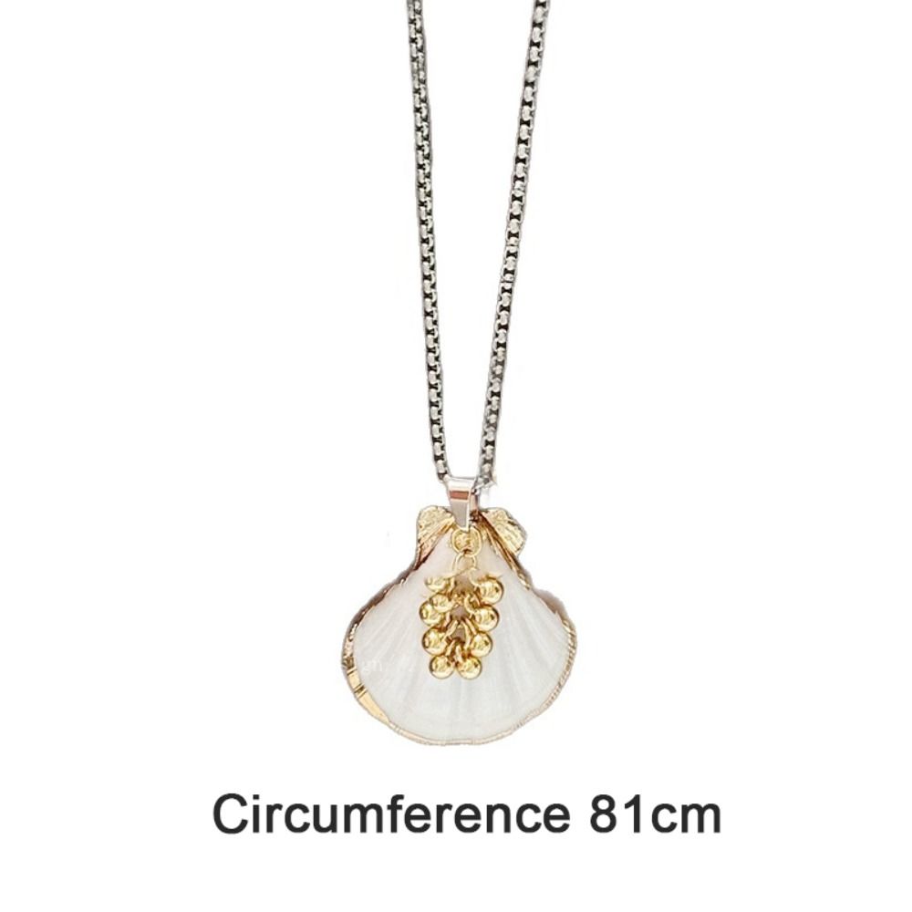 Handmade Scallop Beads Necklace Multiple Strand Chain Choker Shell Pendant Necklace Sweet Style