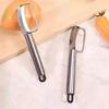Stainless Steel Stem Lettuce Peeler, Curved Blade Vegetable Peeler for Celery Kohlrabi, Ergonomic Cutter with Hanging Hole