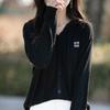 Spring New Hooded Knitted Cardigan with Embroidered Letters, Loose and Versatile Top Jacket for Women