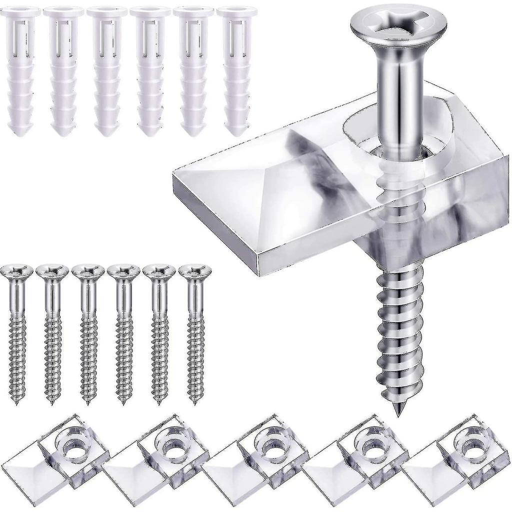 20 Pack Mirror Holder Clips Dlass Retainer Clips Kit Mirror Hanging Kit Mirror Hanging Hardware