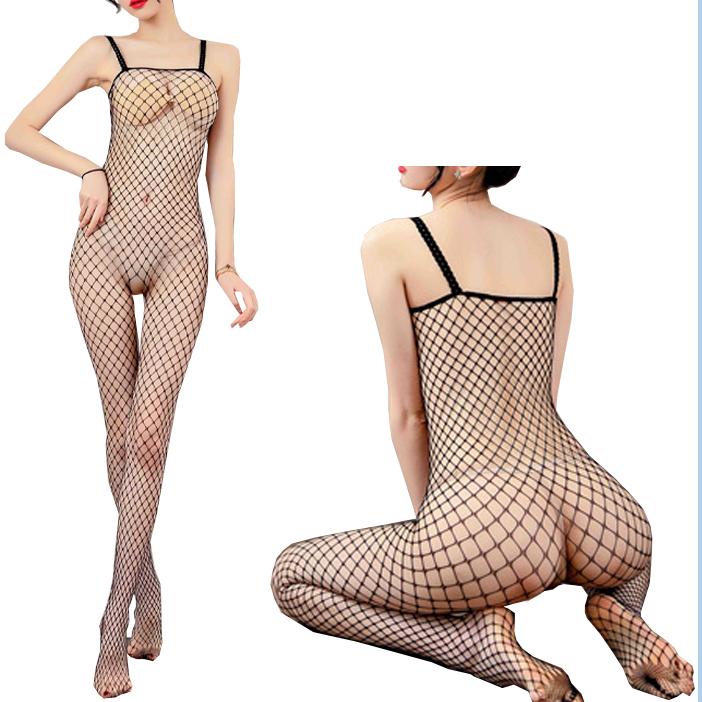 Erotic Lingerie Sexy Open File One-piece Stockings Transparent Uniform Temptation One-piece Fishnet Stockings