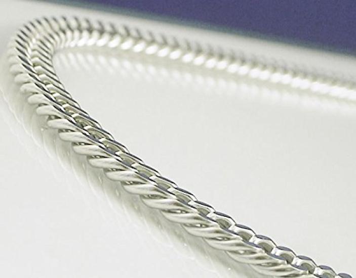 Pure Titanium Germanium Cuban Link Bracelet Chain 20cm Simple Stylish Double Cut & (Rhodium Plated) & 6-Sided (Unisex) (TGK-1-BA-20)