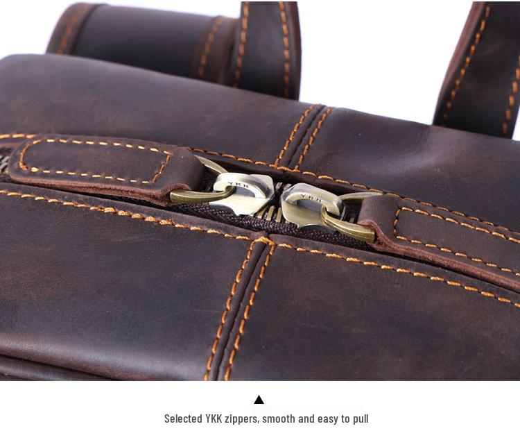 Sivok Retro Men's Genuine Leather Cowhide Laptop Backpack