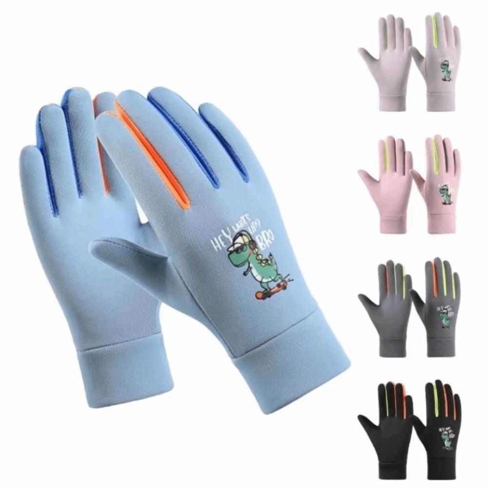 Windproof Children Cycling Gloves Cartoon Dinosaur Sports Skiing Gloves Cute Kids Warm Gloves