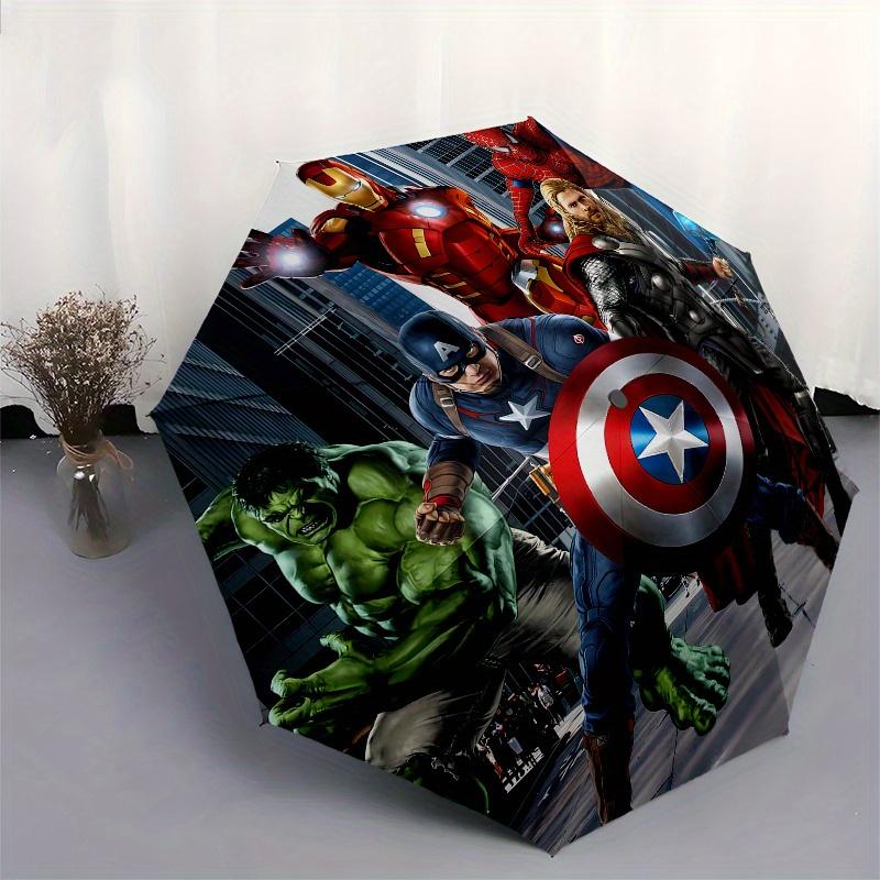 Disney Avengers, Super-héros, Bandes dessinées Parapluie de Haute Qualité, Design Pliant à Huit Nervures, Ouverture et Fermeture Automatiques, Petit, Élégant et Prati