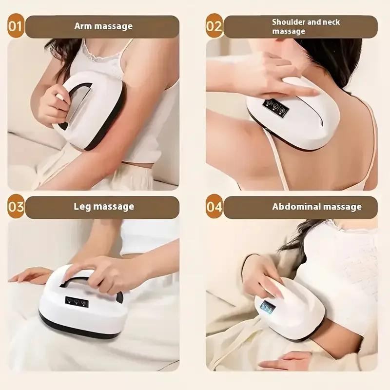 Electric Roller Massager - Rechargeable Calf Hot Compress Massage Brush - Abdominal Kneading Device